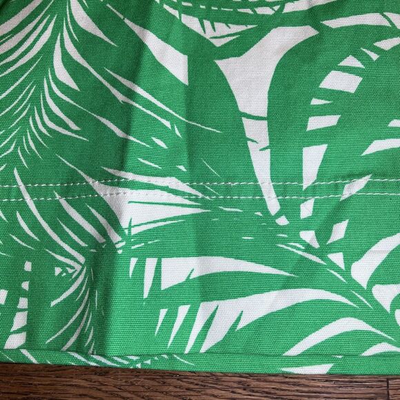 Talbots Cotton Stretch Skirt Above Knee Palm Green Tropical Vacation 12P Lined - Picture 5 of 12